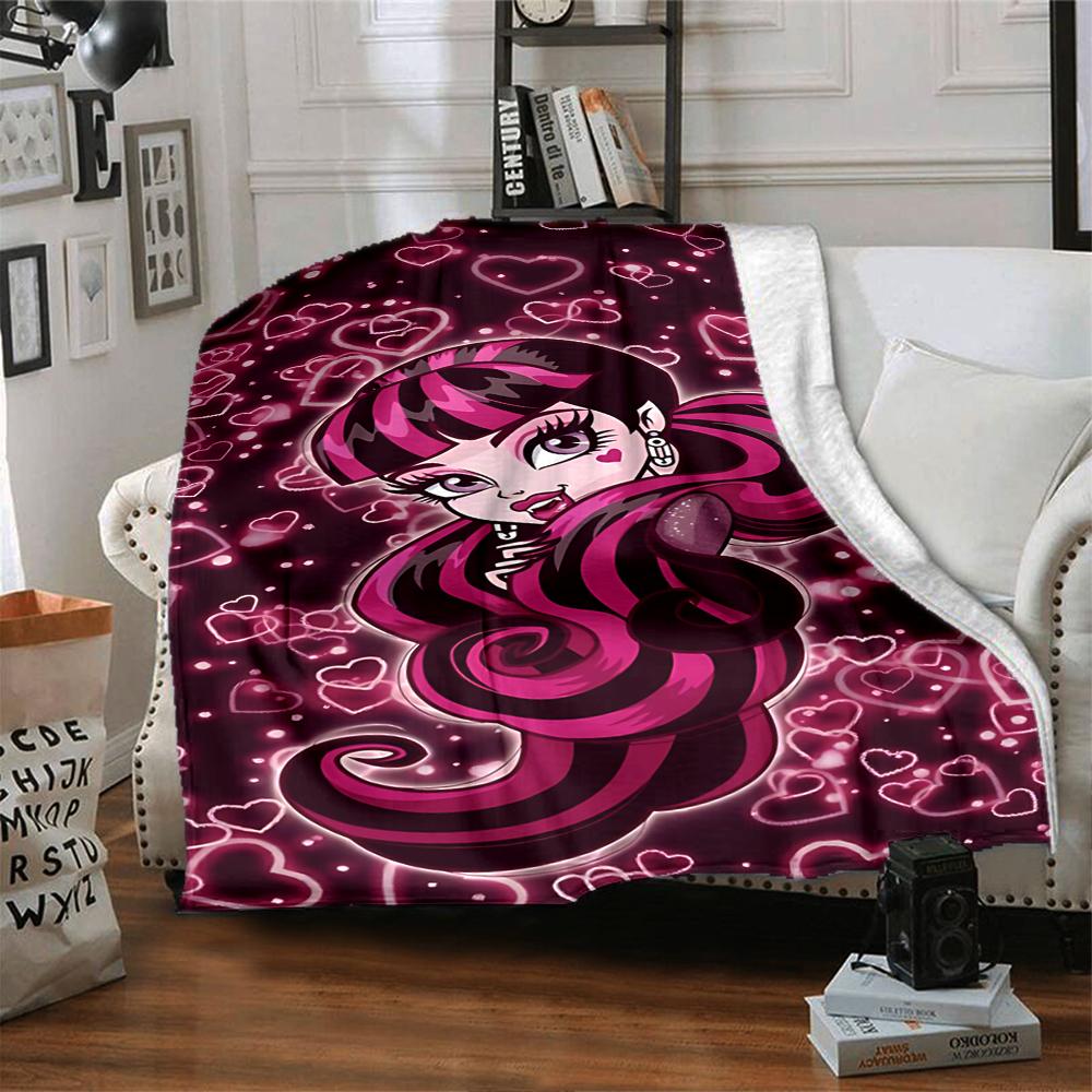1Pc Monster High Starry Night Blanket For Couch Bed Plush Cozy Fuzzy Blanket Super Soft Warm Blankets For Fall And Winter 091828