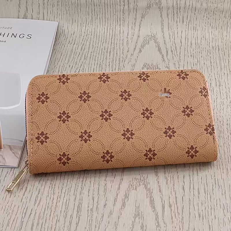 European & American Fashion Large Capacity Zipper Clutch Wallet - Multi-Card Slot, Simple, High-End Design