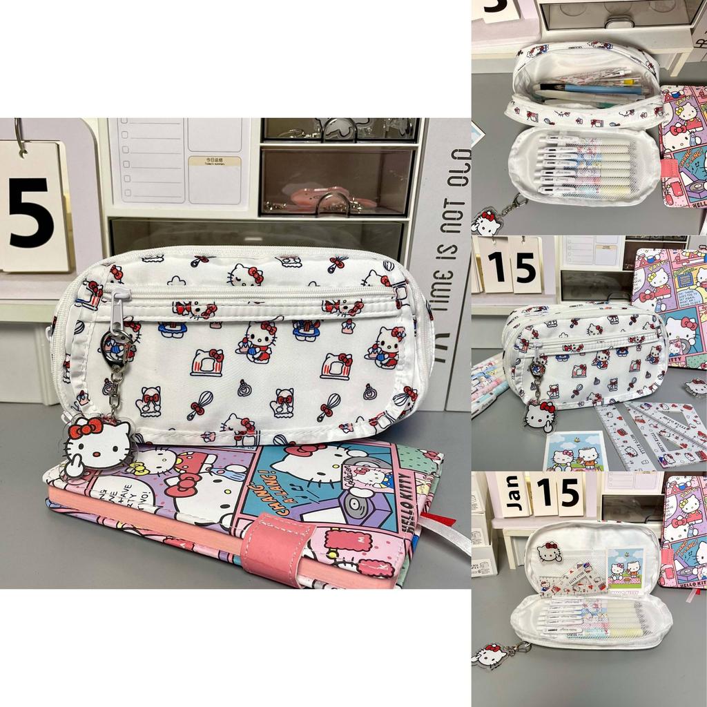 Sanrio Hello Kitty Girls Pouch With Flap Closure And Durable Polyester Material For School Use