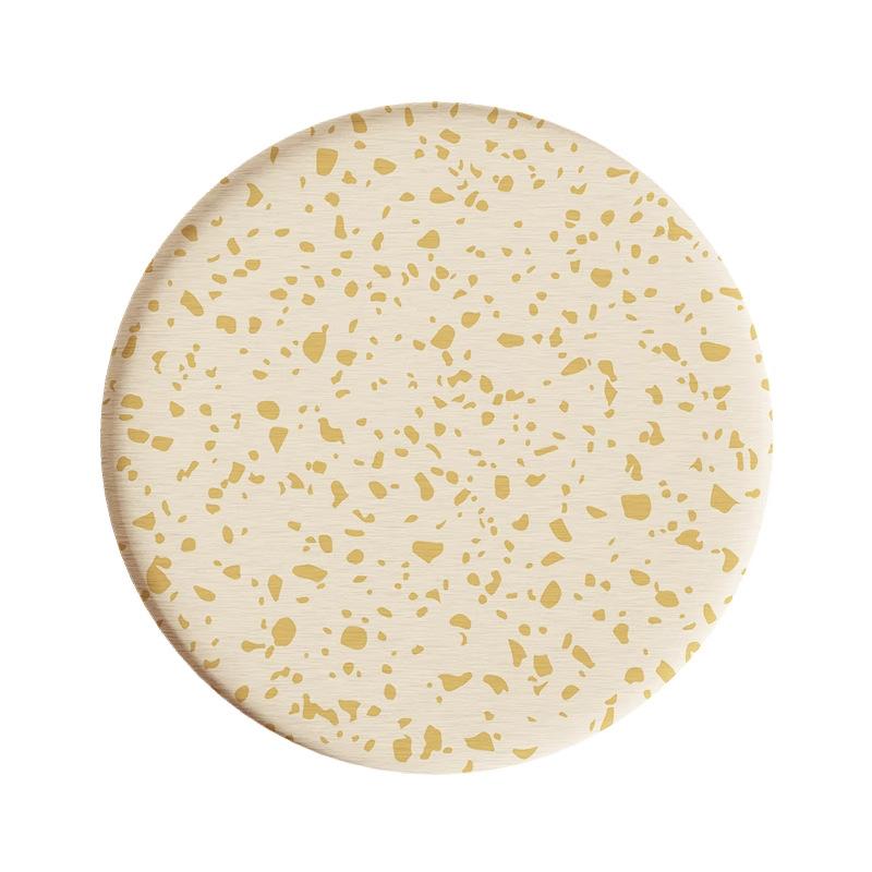 Round Plaid Hard Diatom Mud Coffee Tea Coaster Thermal Insulation Pad Office Non-slip Absorbent Pad