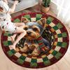 The puppy on the carpet Round Area Rug,Carpet Rug for Living Room Bedroom Sofa Playroom Decor,Non-slip Floor Mat