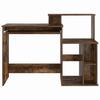 Desk with Shelf Smoked Oak 120.5 x 44 x 88.5 cm