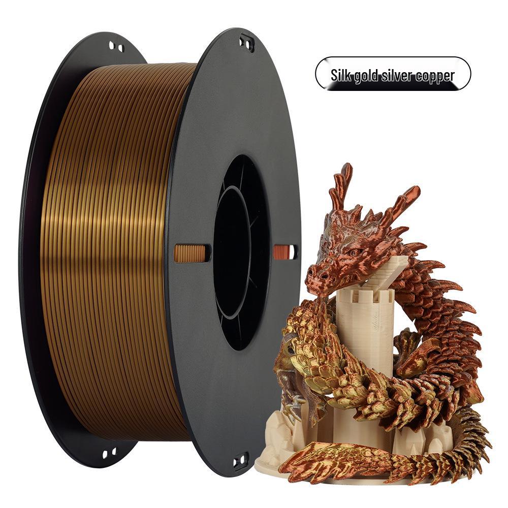 Filamento para Impressão 3D PLA Bicolor Ornamento de Dragão, 1KG - Acabamento Seda