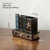 American Retro Wooden Pen Holder: Multi-functional Fake Book Desktop Storage Box and Home Study Ornament.