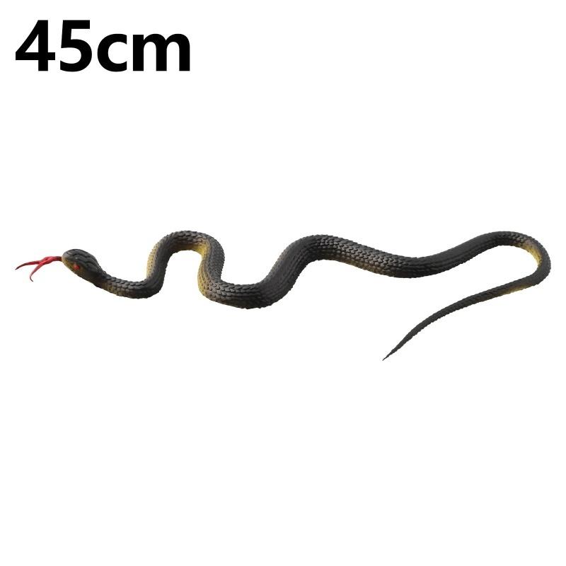45cm Realistisches Gummi-Schlangenspielzeug Falsches Schlangenspielzeug für Streiche Garten-Requisiten zur Vogelabwehr Scherzgeschenk für Halloween Aprilscherz