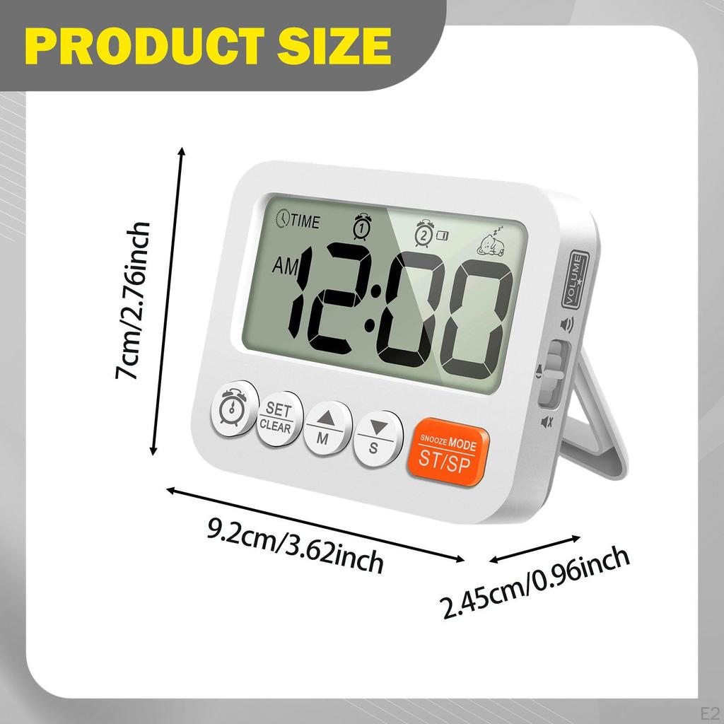Digitaler Wecker Großes Display für Kinder Erwachsene Kleiner Schreibtisch-Timer Badezimmer Dusche Studium