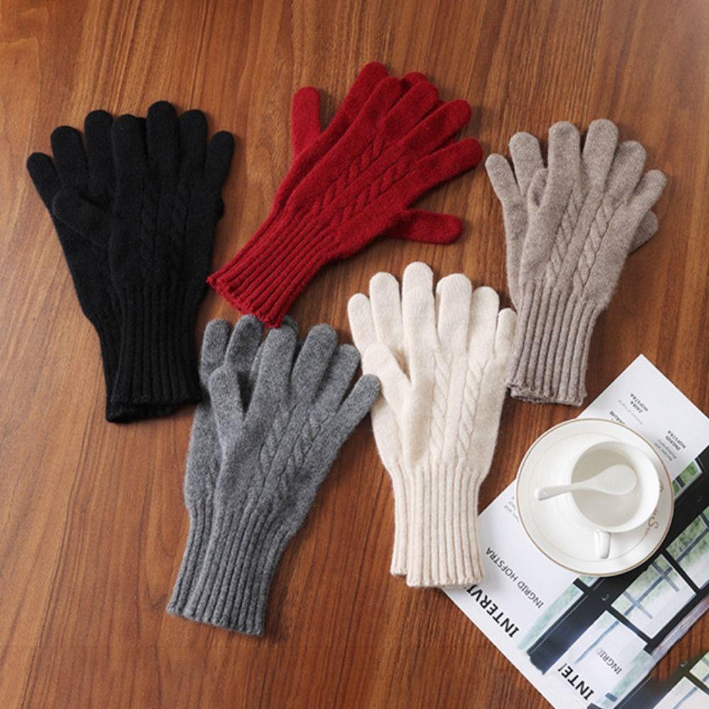 Cold Protection Cashmere Gloves Long Wrist Mittens Fashion Wool Knitted Gloves Skiing