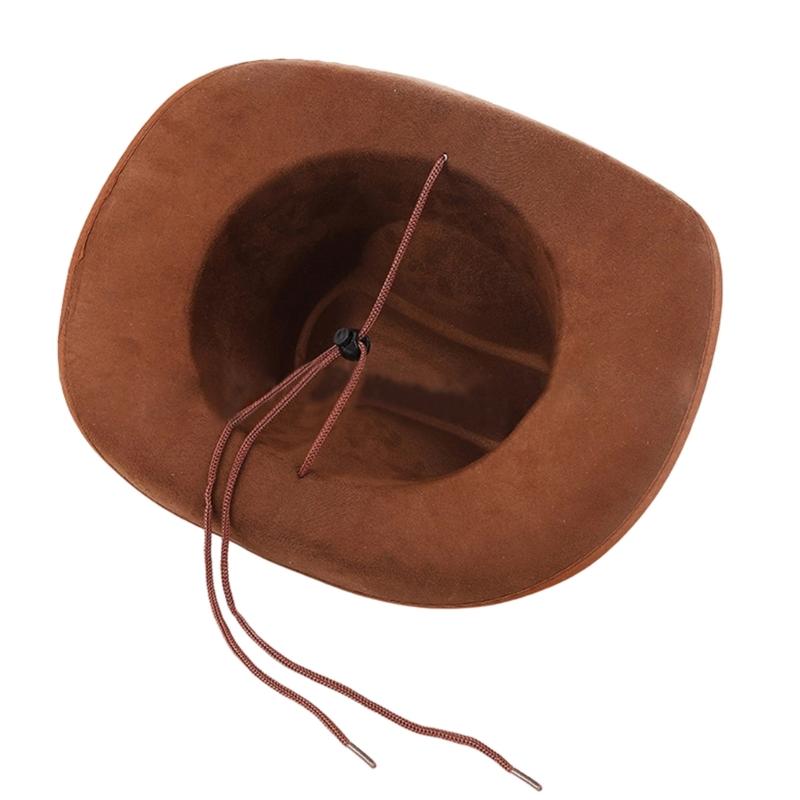 Antique Western Cowboy Hats Breathable Adjustable Fedoras with Rhinestones Heart Decors For Costume Parties Dressingup