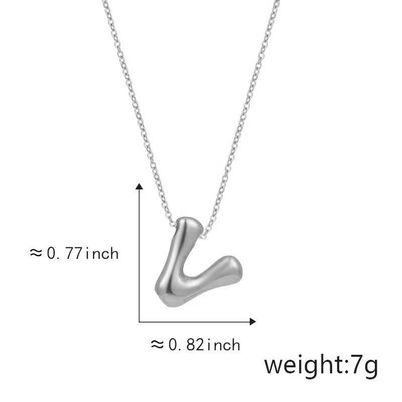 Cute Smooth Letter Necklace, Chubby Pendant, European and American Fashionable and Simple Collarbone Chain