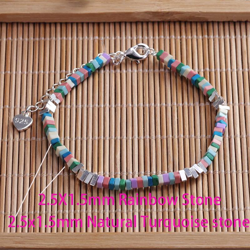 Bijuterii Cadou Brățară din mărgele de pietriș natural Brățări boeme fermecătoare Accesorii din cristal Lanț Mărgele de orez unisex Brățară turcoaz