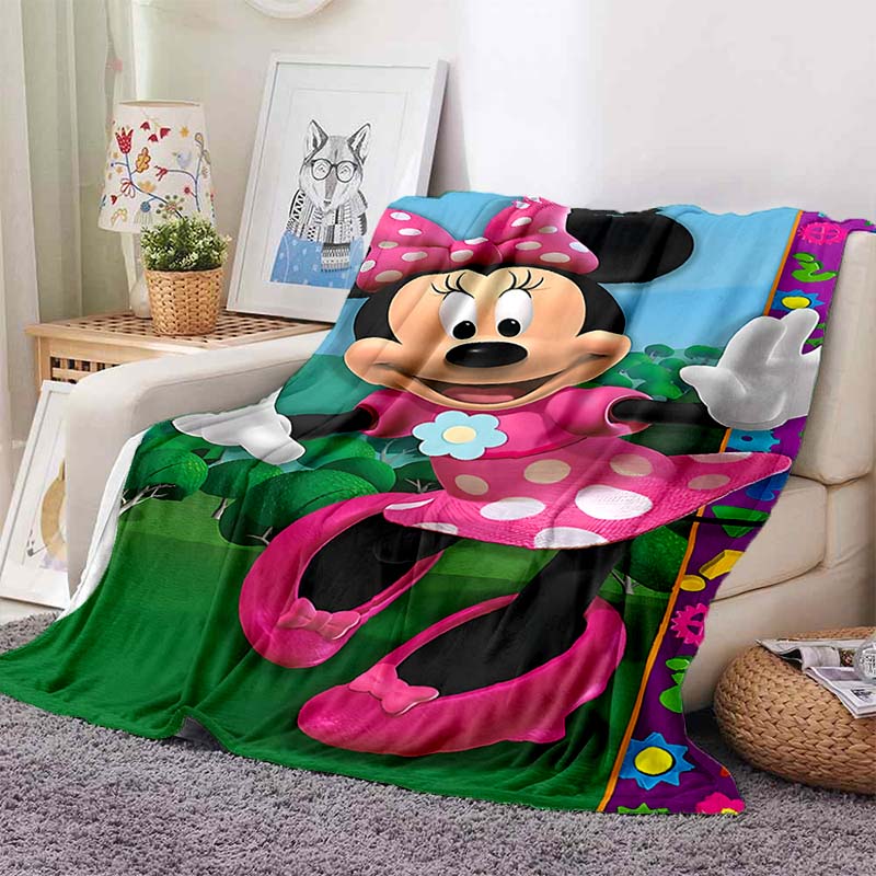 17 Styles Minnie Mickey Mouse Cartoon Print Blanket for Soft Flannel Throw Fluffy Sofa Bed Home Travel Camping Picnic