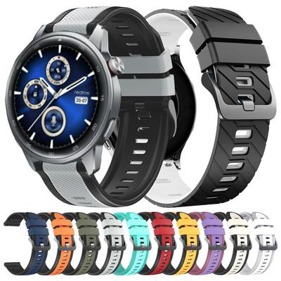 Silikonarmband für Realme Watch S 2 3 Pro 22mm Weiches Smartwatch-Armband Correa für Realme Watch S2 Zweifarbig Damen Herren Uhrenarmbänder