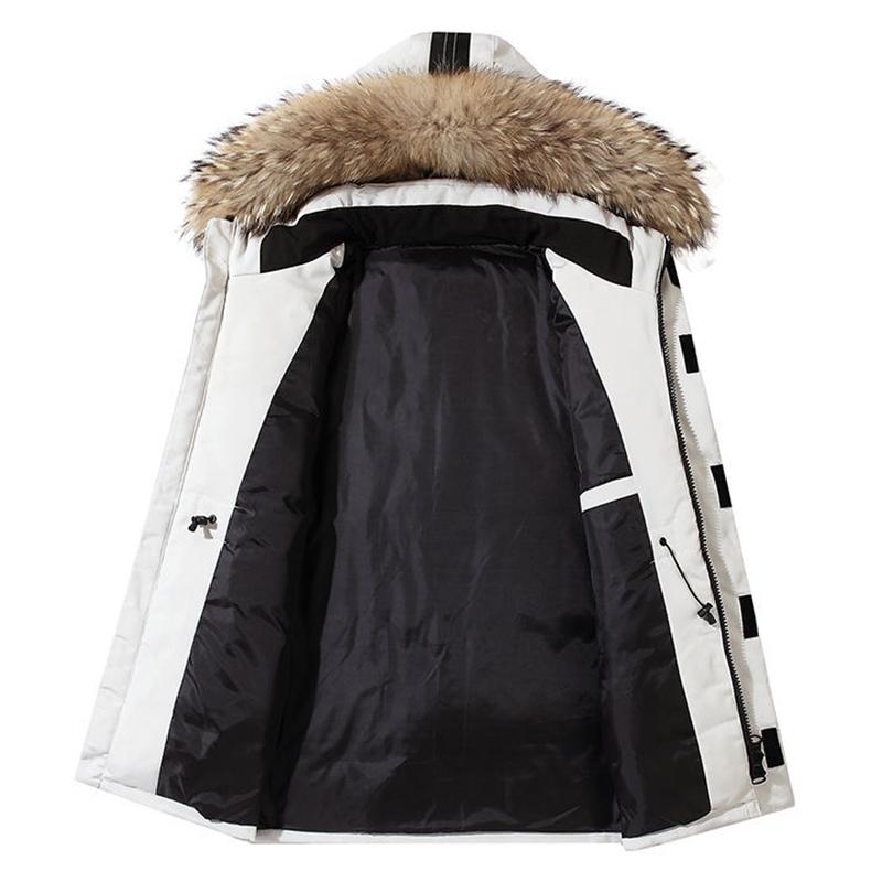 Men's Down Jackets Big Real Fur Collar Warm Parka Degrees Men Casual White Duck Down Coats Winter Snow Overcoat Thicken