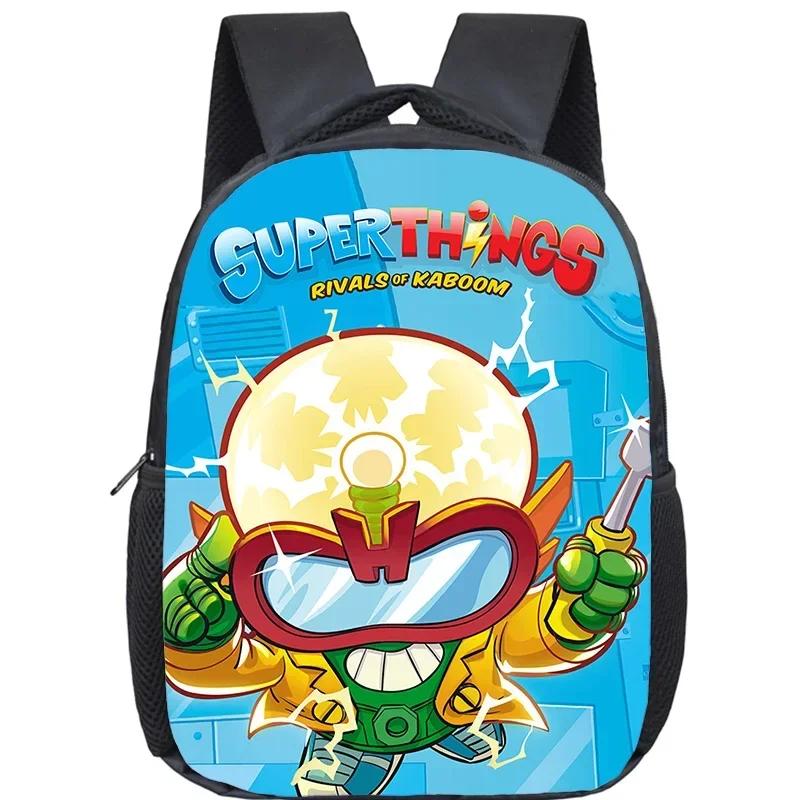 SuperThings Kindergarten Bags Funny Cartoon Backpack Waterproof Kids Bookbag SUPERTHINGS School Bag for Boys Girls Mochila