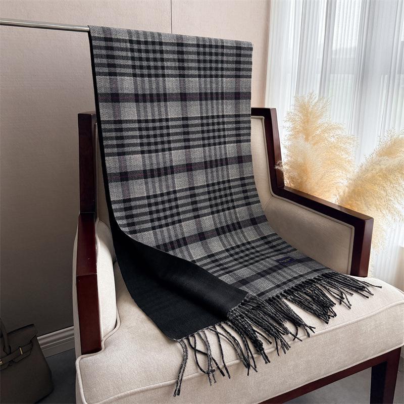 Cross-Border High-End Autumn And Winter Plaid Warm Scarf Women'S Shawl Versatile Commuter Fringed Fine Sand Imitation Cashmere Scarf