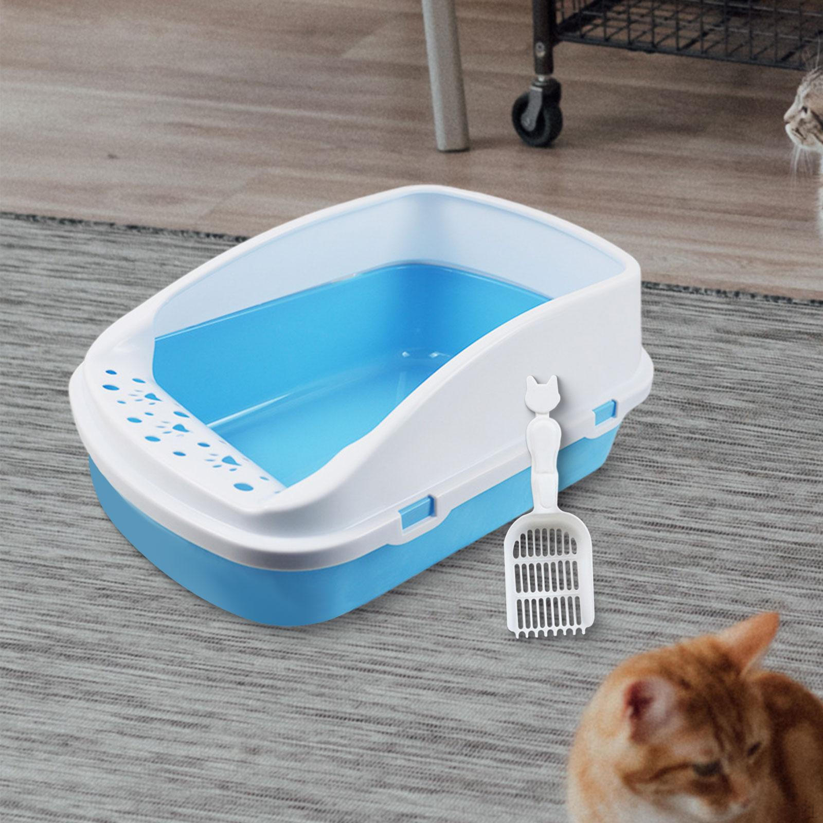 

Ящик для кошачьего туалета, лоток, высокие бортики, товары для домашних животных, портативный, открытый лоток