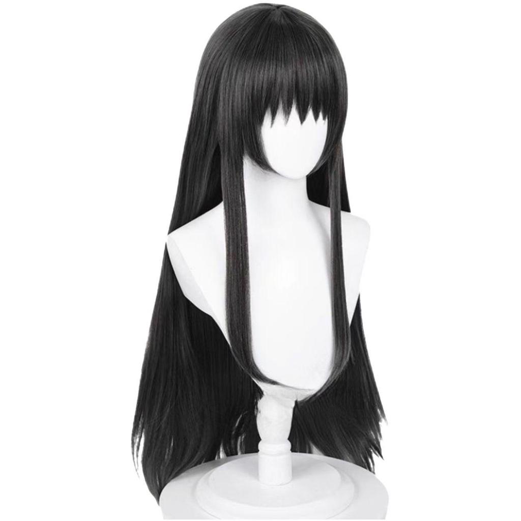 Homura Akemi Anime Wig - Long Straight Black Hair, Easy-to-Manage Buckle Net