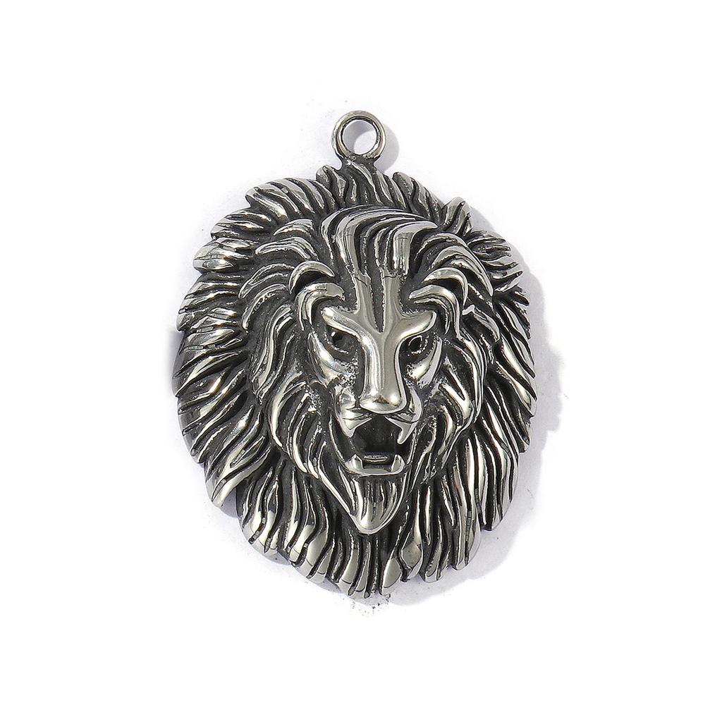 1 Stück 304 Edelstahl Anhänger Antik Silber Farbe Löwenkopf / Wolfskopf / Tigerkopf Anhänger Für DIY Halskette Schmuckherstellung