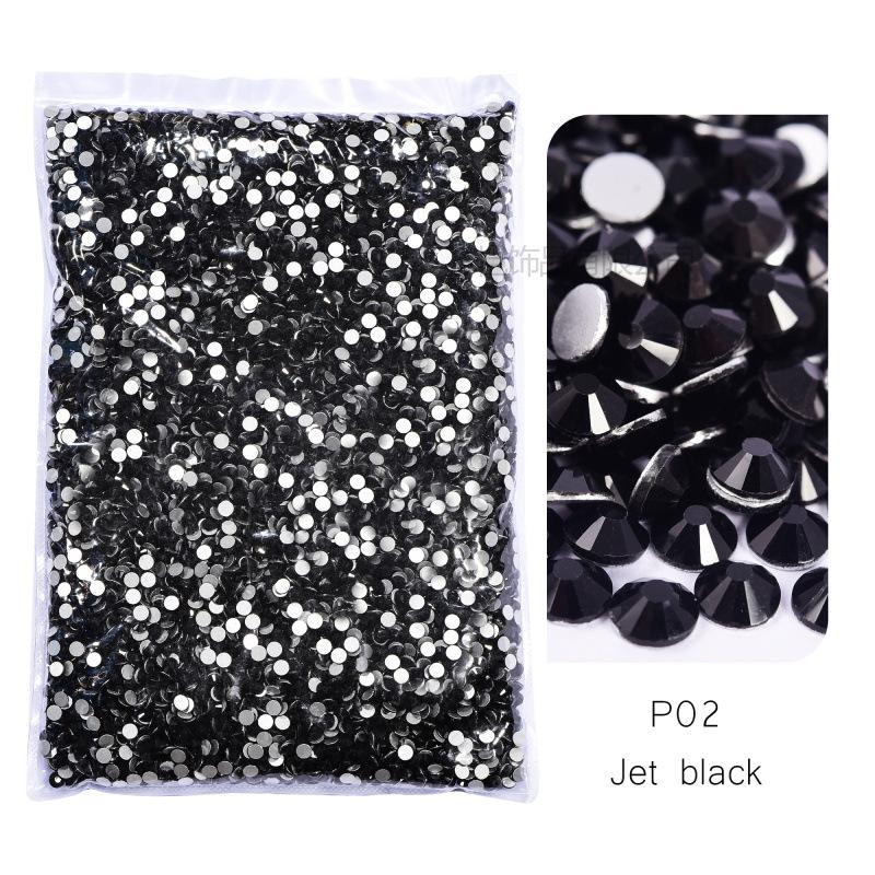 P1-70 Ordinary Color Large Packaging Glass Flat Bottom Diamond Rhinestone Nail Diamond Diy Crystal Mobile Phone Case Beauty Jewelry Accessories