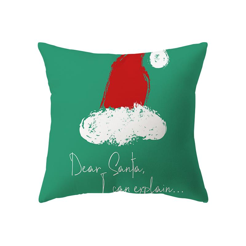 Søt julepynt Trykt mønster Putetrekk Hjem Stue Sofa Dekorasjon Firkantet pute Putetrekk