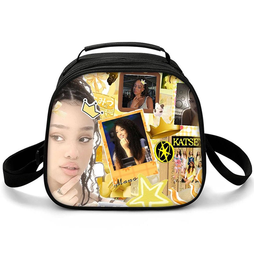 Trendy Crossbody Kpop Katseye Semicircle Lunchbox Thermal Insulation Food Lunch Bag 3D Printed Insulated Handbags Ice Bags