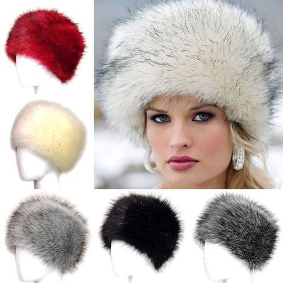 Women Outdoor Hiking Ski Hats Soft Ladies Cap Faux Fur Hat Warm Winter Thick Fluffy