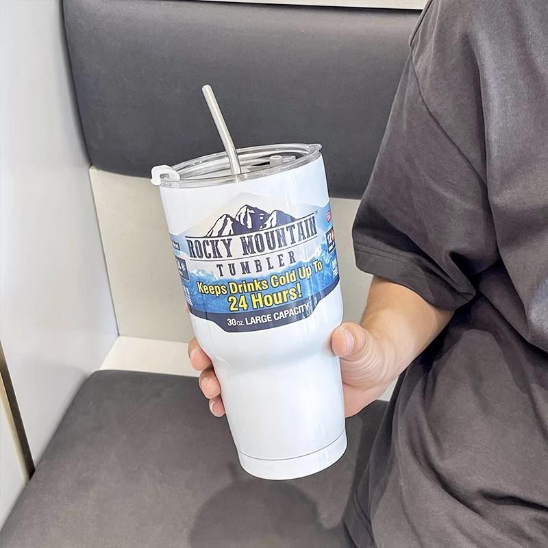 

Ледяной стакан Ba Холодный автомобильный стакан Термос Двухцелевой пищевой портативный кофейный стакан Летний стакан из нержавеющей стали 900ml