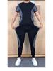 Icy Men's Classic Two-Piece Sportswear Set - Summer Casual Nine-Point Elastic Pants