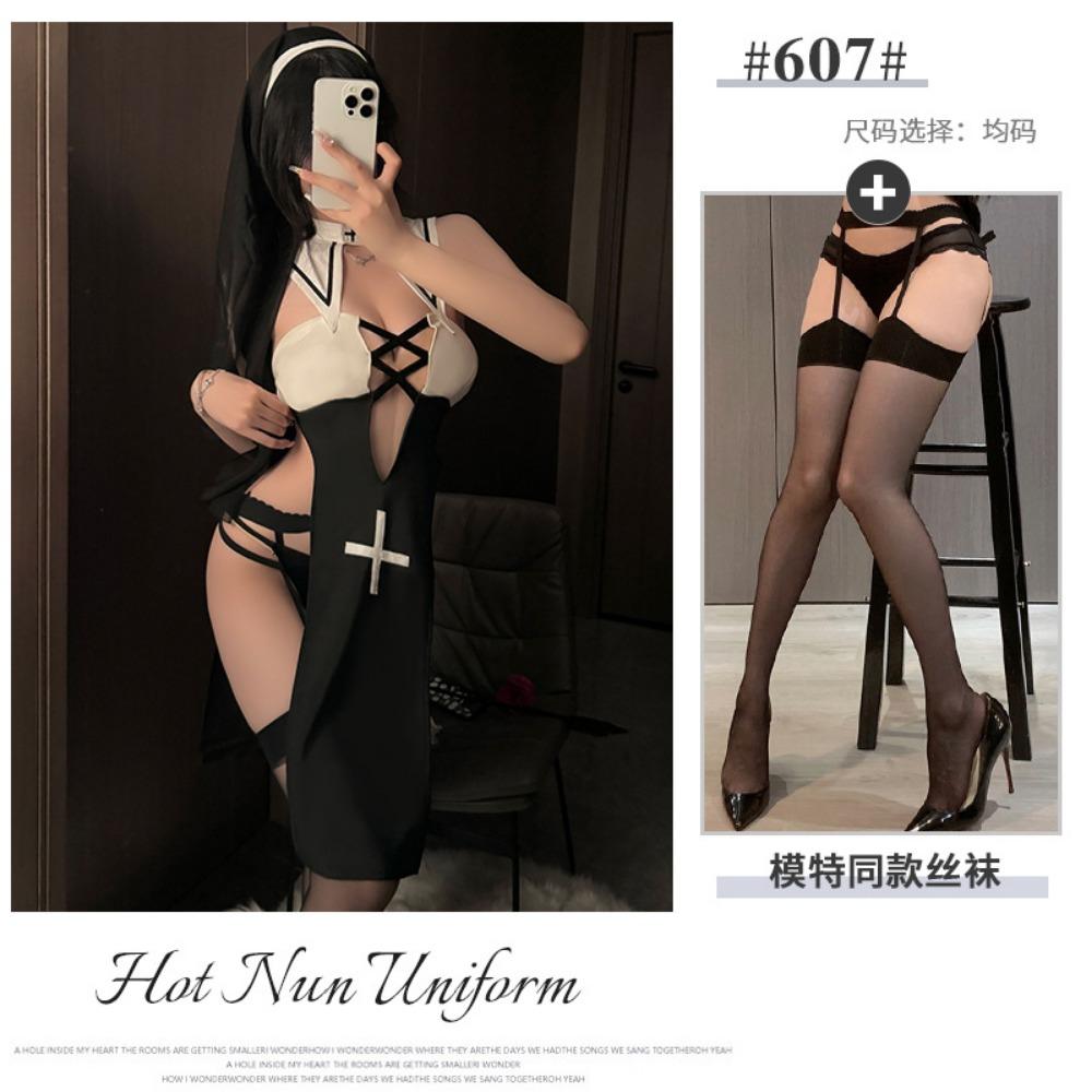 Xianyi Lingerie Halloween Nun Cosplay Cos Free Uniform Sexy Plus Size Pure Desire Suit 607