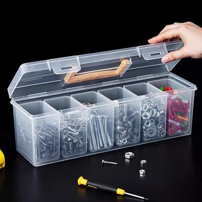 Portable Multi-Compartment Transparent Hardware Organizer – for Screws, Tools, Parts & Small Accessories
