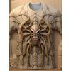 3D Spider Printed Men's T-shirt Summer Daily Casual Men's Loose Comfortable Short Sleeve Outdoor Street Men's Sports Short Sleeve Top