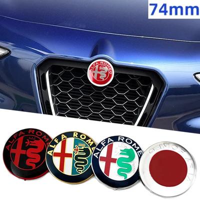 74MM Auto Vorne Hinten Emblem Kofferraum Abzeichen Aufkleber Ersatz Zubehör für Logo Giulia 159 147 156 Stelvio Giulietta Mito