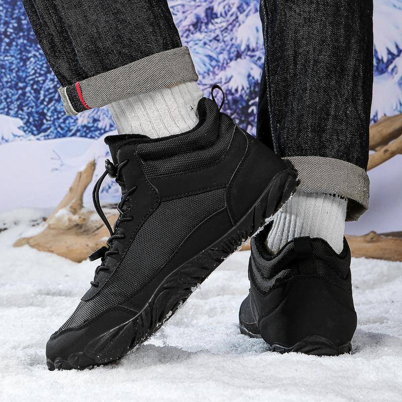 Warm Snow Boots Fashion High-top Winter Walking Shoes Men Women Plush Warm Cotton Shoes Non-slip Outdoor Hiking Sneakers