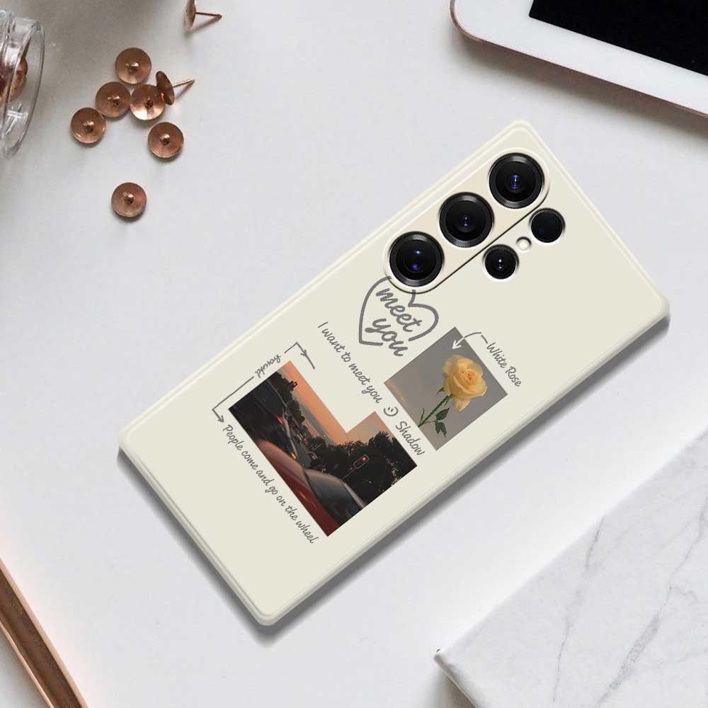 For Samsung Galaxy S25 Ultra Case Meet You Photo Pattern Printing Straight Edge TPU Phone Back Cover