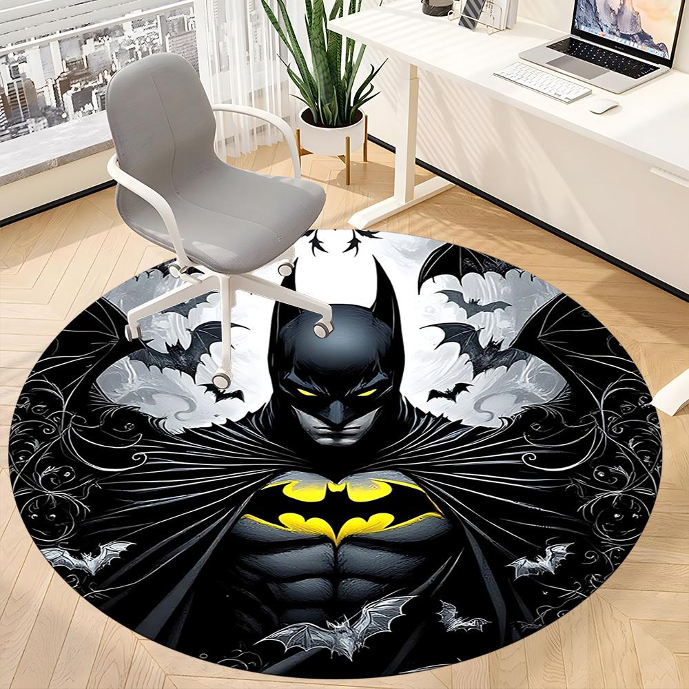 1pc Batman Office Round Area Rug, Under Office Chairs Bedroom Living Room Home Decor, Room Deco, Available in Various Sizes