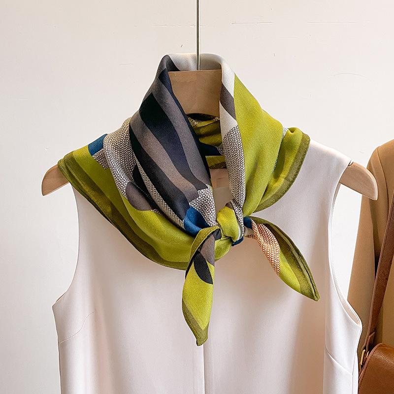 Orange Cashew Flower Cotton and Linen Hair Scarf  Small Square Scarf  Women's Thin Scarf  Linen Headscarf  Versatile Shirt