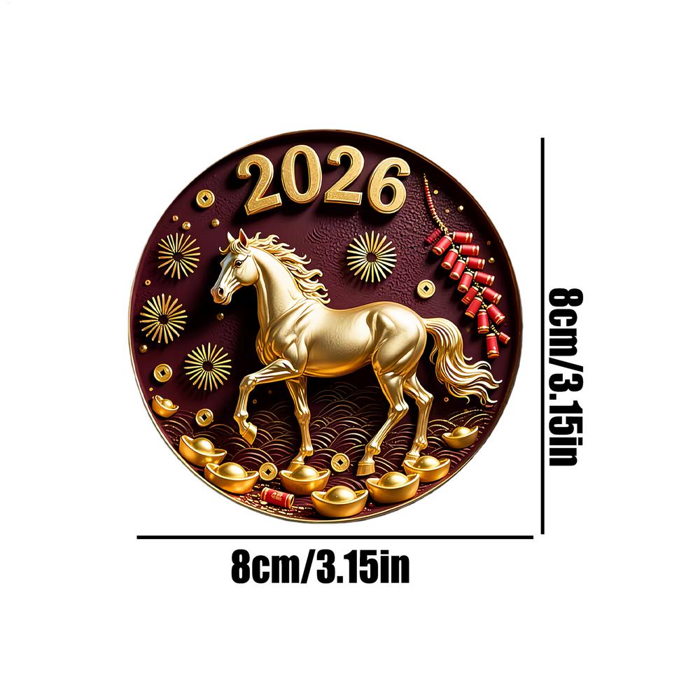 2026 New Year and Spring Festival Decorations, 2D Horse Year Refrigerator Magnet, Soft Magnetic Acrylic Refrigerator Magnet
