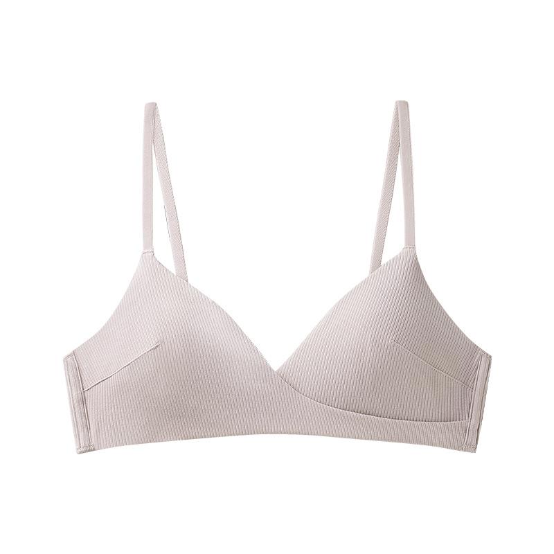 French Underwear Damen Cross Triangle Cup Baumwoll-BH ohne Stahlring Mädchen-BH
