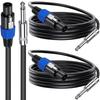 Xiatiaosann Speakon To 1/4-inch Speaker Cable, 6.35mm TS Plug To Speakon Male Mono Speaker Wire with Twist Locks for DJ/PA Speakers, Audio Amplifier C