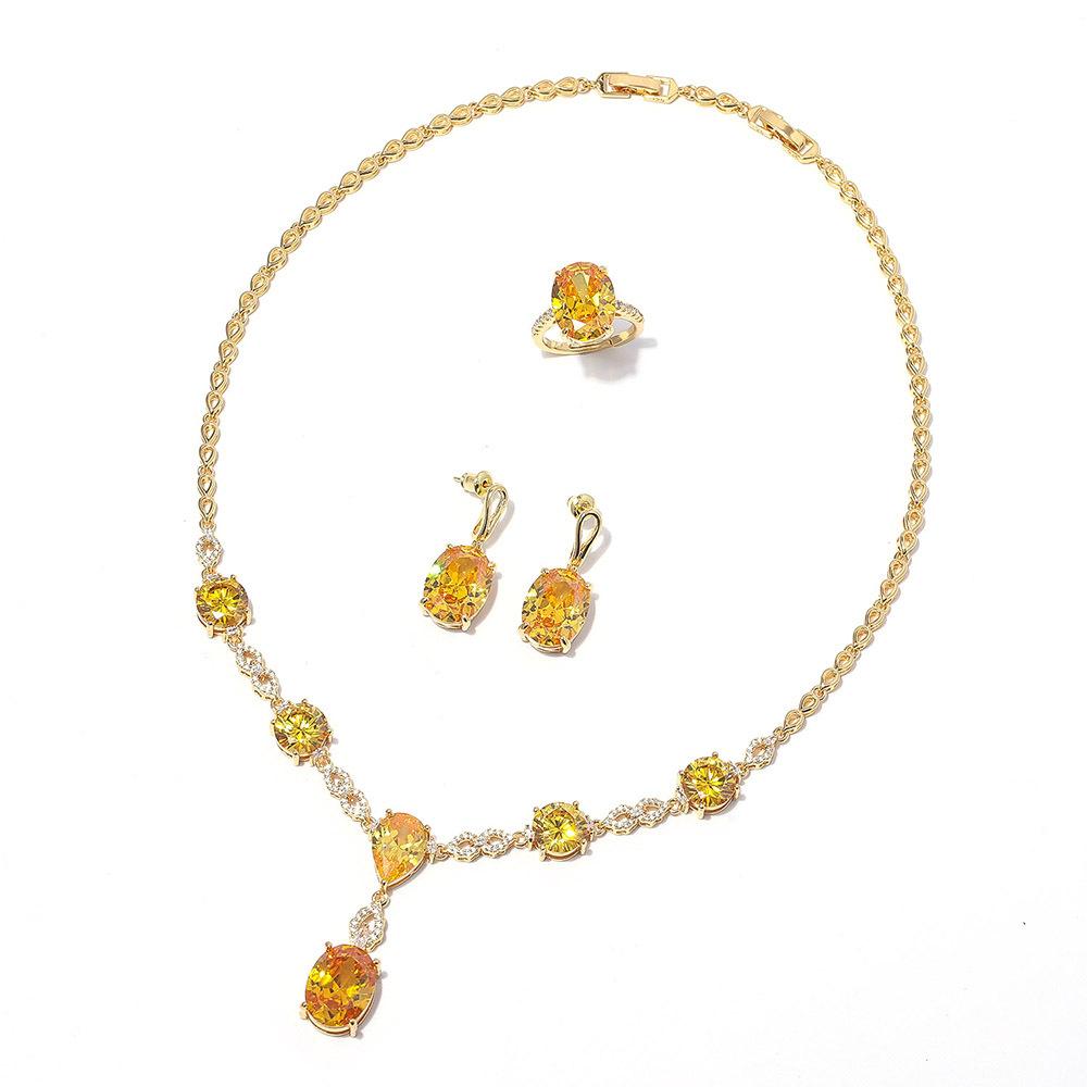 

Комплект украшений из корейского радужного циркона с расширенным чувством open ring