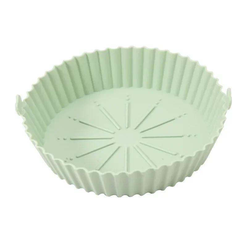 Air Fryer Silicone Pot Basket Tray 17/20/23cm Round Square Airfryer Reusable Silicone Air Fryer Liners Food Safe Non Stick