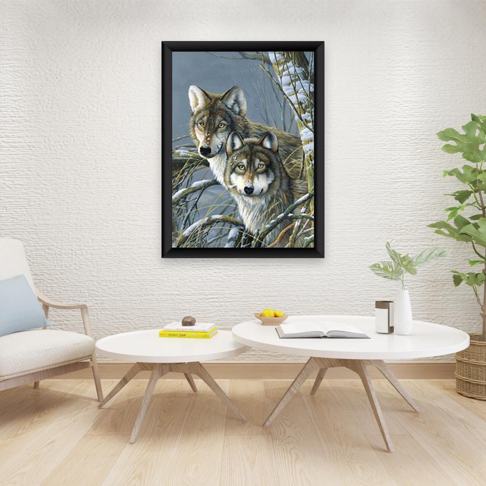DIY Wolf 5D Diamond Painting Full Round Drill Animal Diamond Embroidery Cross Stitch Mosaic Handicraft Gift Wall Art Home Decor