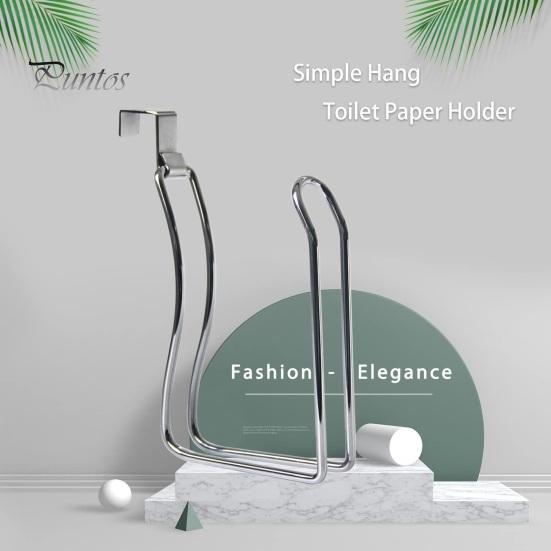 No Drill Adhesive Paper Organizer Toilet Roll Holder, Stainless Steel Heavy Duty Rustproof Kitchen Towel Storage Rack, Wall Mount Stand for