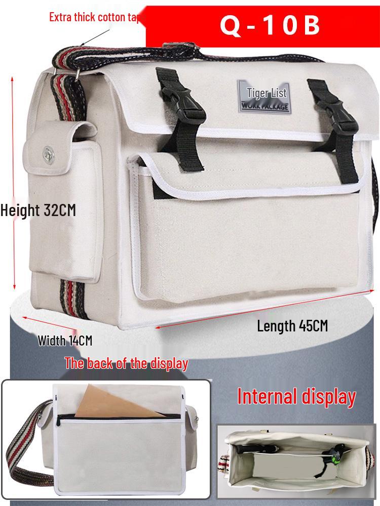 Electrician's Wear-Resistant Canvas Crossbody Tool Bag