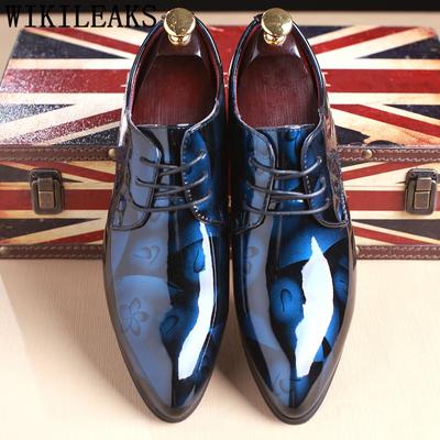 Office Men Dress Shoes Floral Pattern Men Formal Shoes Leather Luxury Groom Wedding Shoes Men Oxford Shoes Dress 37-50
