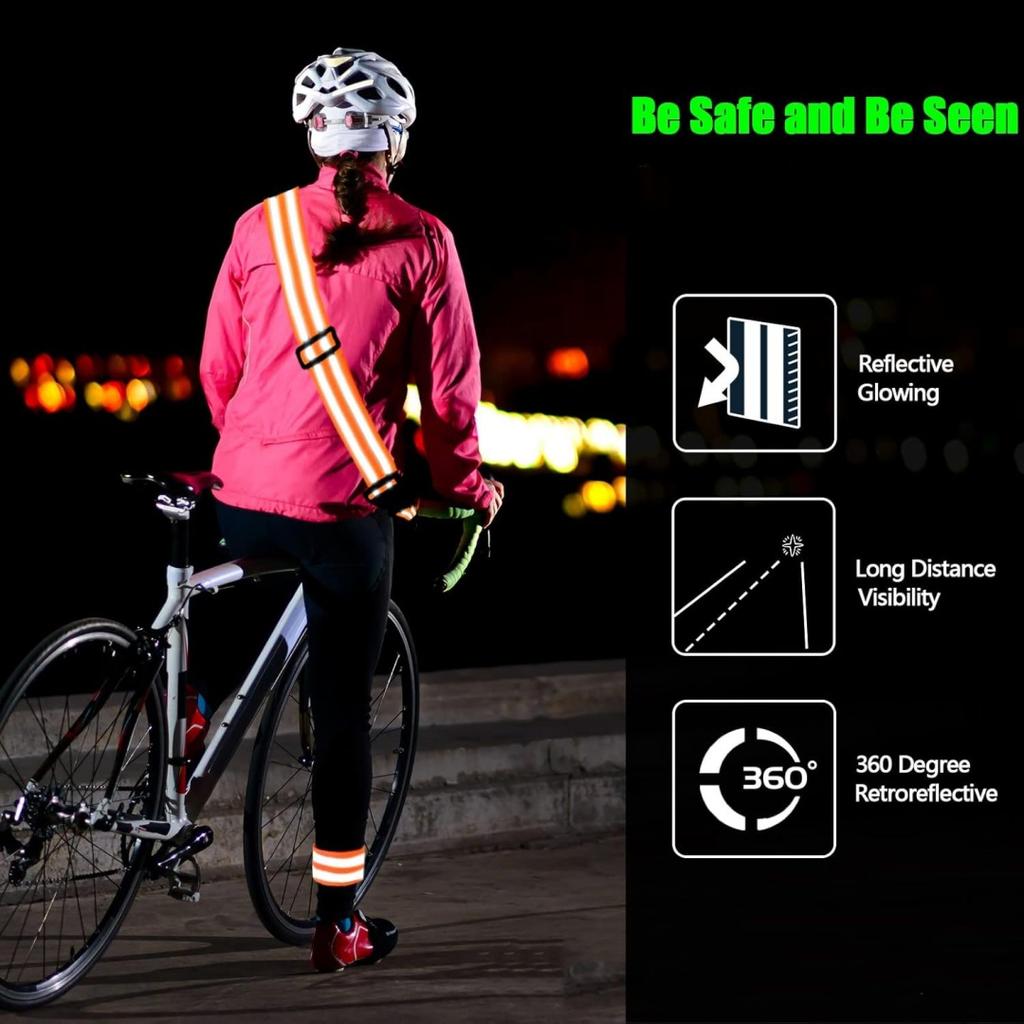 Adult and Children Reflective Straps Night Running Cycling Clothing Adjustable Safety Shoulder Strap Wristband Elastic Band