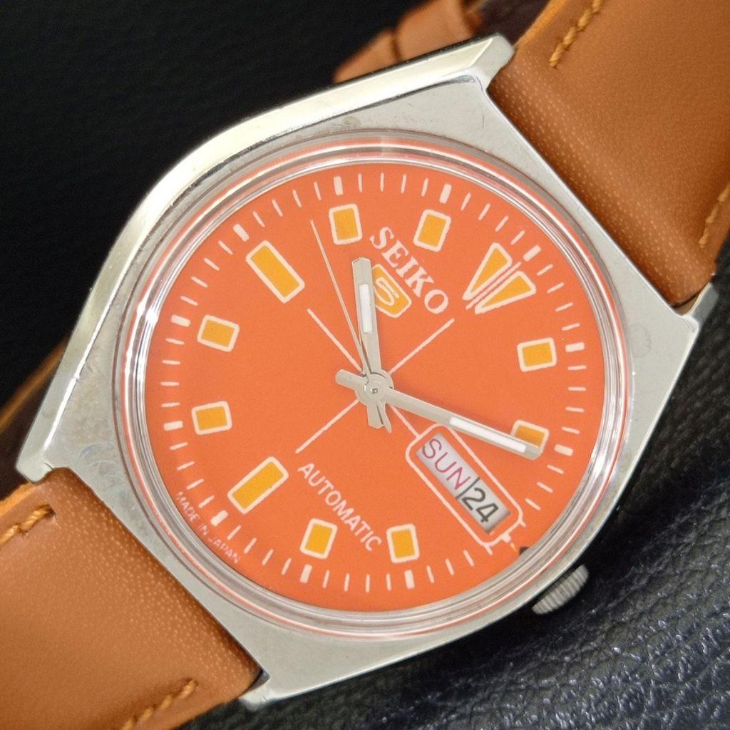 

АВТОМАТИЧЕСКИЕ ВИНТАЖНЫЕ ЧАСЫ SEIKO 5 ЯПОНИЯ 6319A МУЖСКИЕ С ЦИФЕРБЛАТОМ ОРАНЖЕВОГО ЦВЕТА a702735-1 R210-a702735