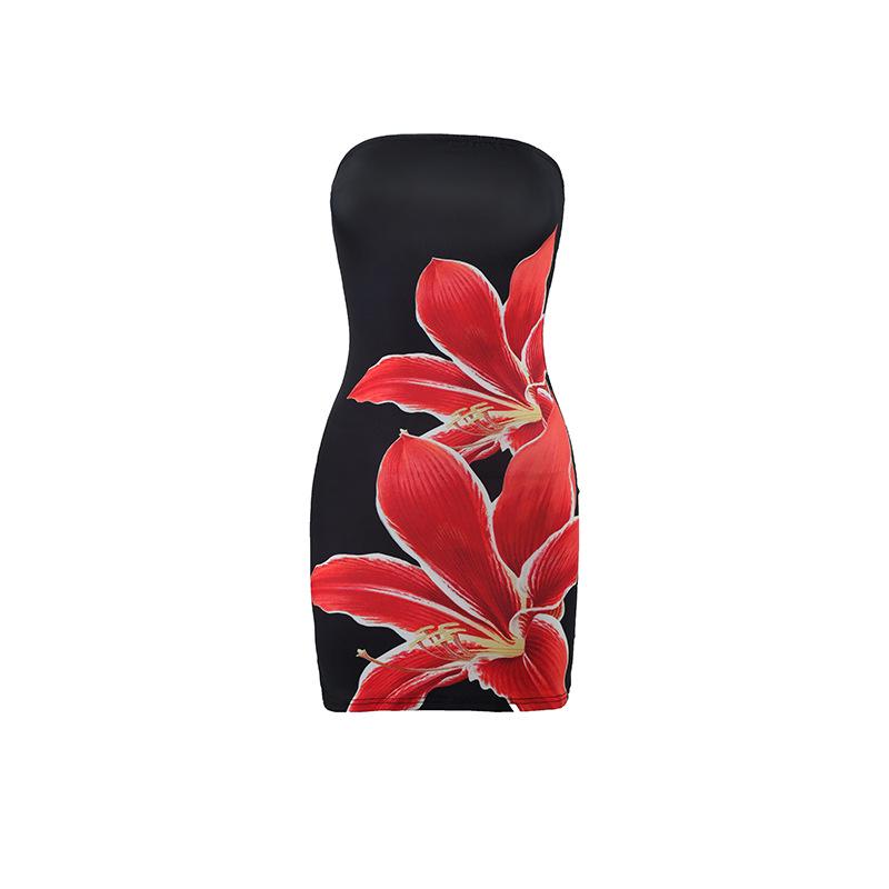 Robe Bodycon Florale Décolleté Bardot Été 2025 pour Femmes