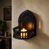 Dark Academia Room Decor Gothic Wall Shelf, Vintage Floating Shelf for Bedroom And Living Room, Matte Black Decorative Display Wall-Mounted Rack with