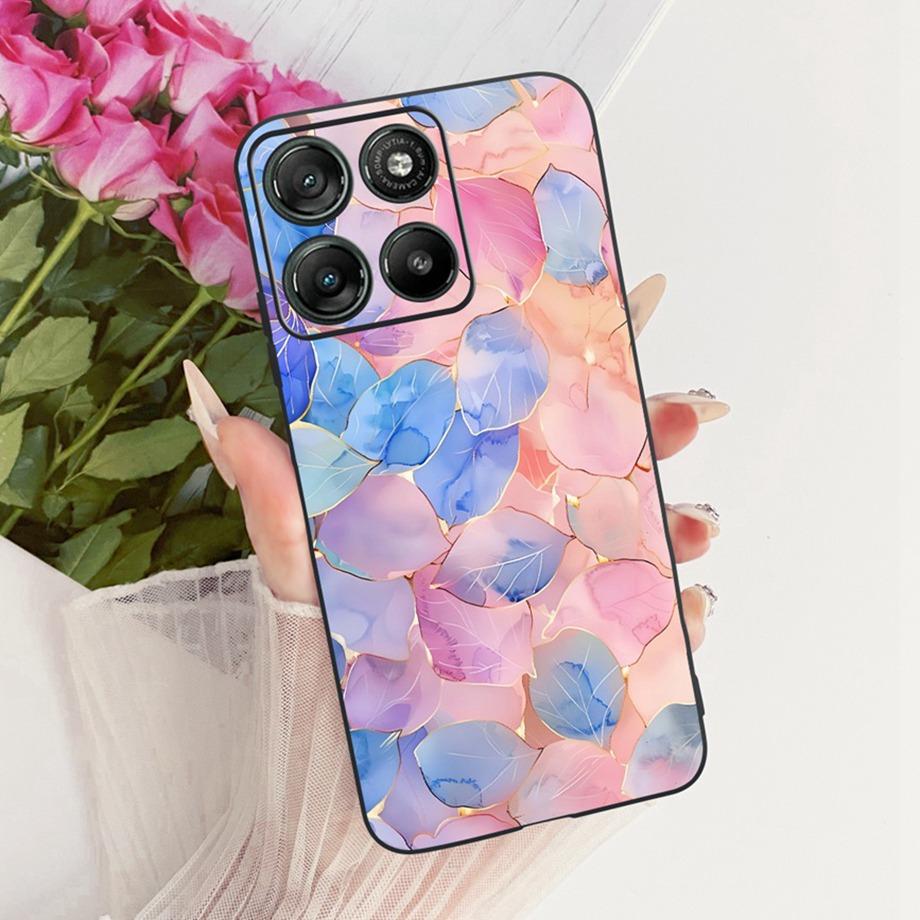 Etui do Motorola Moto G17 Power G15 Power MotoG15 Miękki Czarny Silikonowy Pokrowiec Malowanie Kwiatowe Motyl Smok Kot Funda